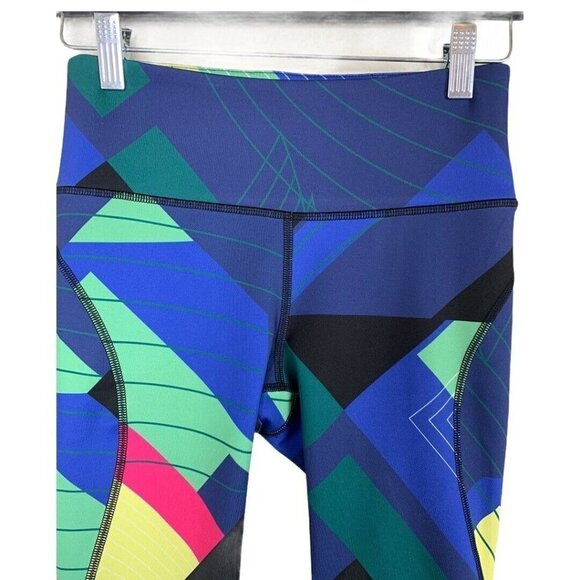Shape Capri Leggings Yoga Colorful Geometric Size - Picture 2 of 8